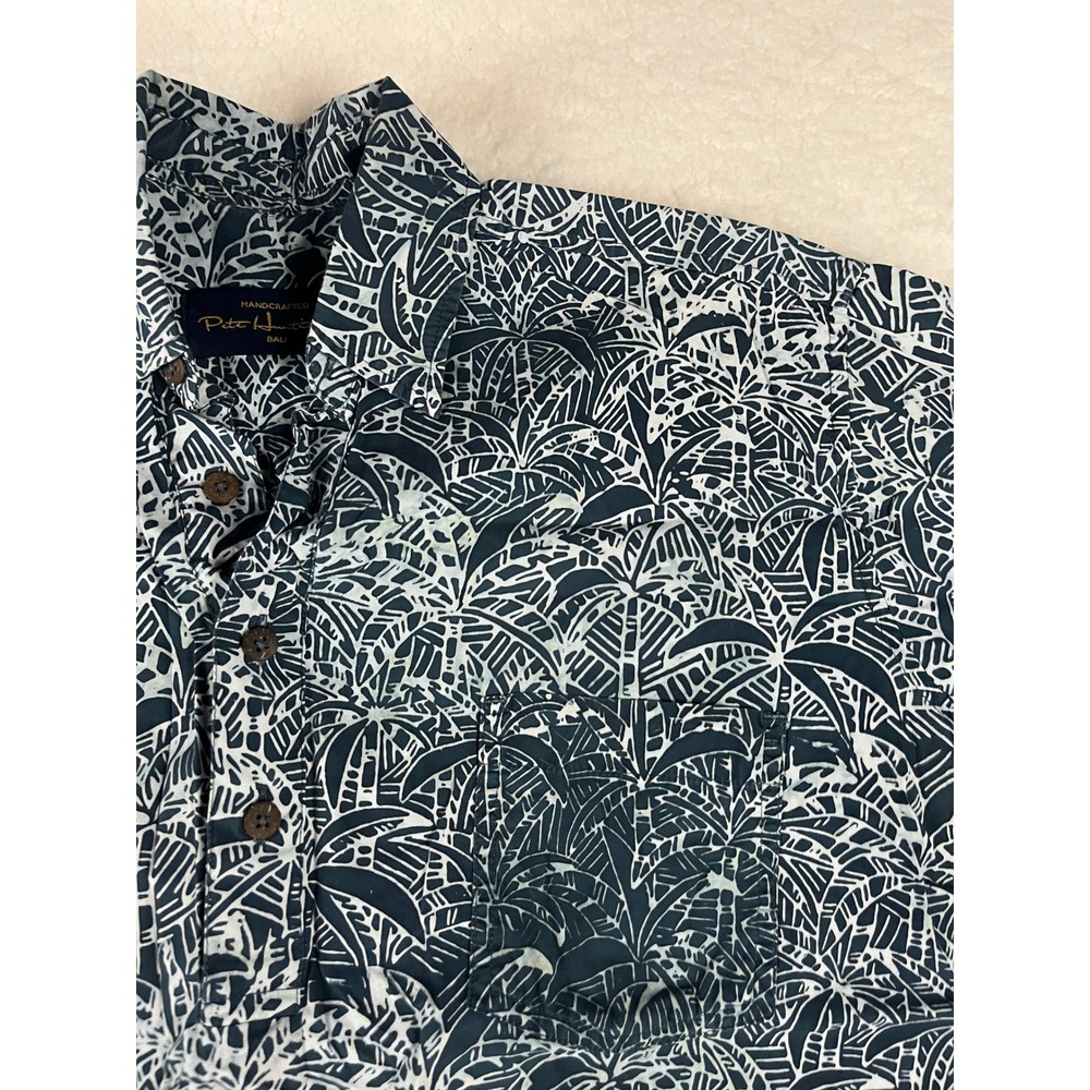 Pete Huntington‎ Bali Mens Short Sleeve Hawaiian Shirt Palm Tree Print Size S